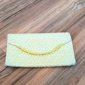 Banana Republic yellow lace clutch in excellent used condition